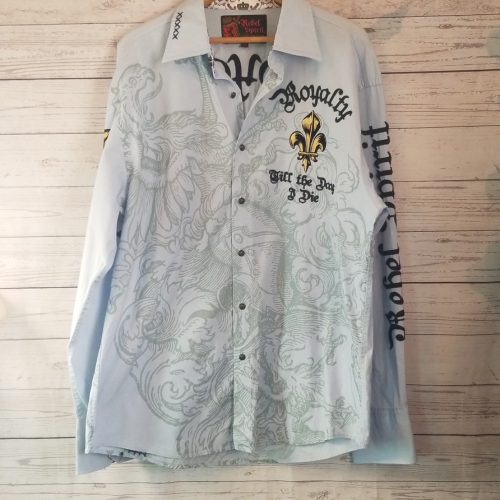 EUC Rebel Spirit 2XL New Orleans Shirt Embroidered